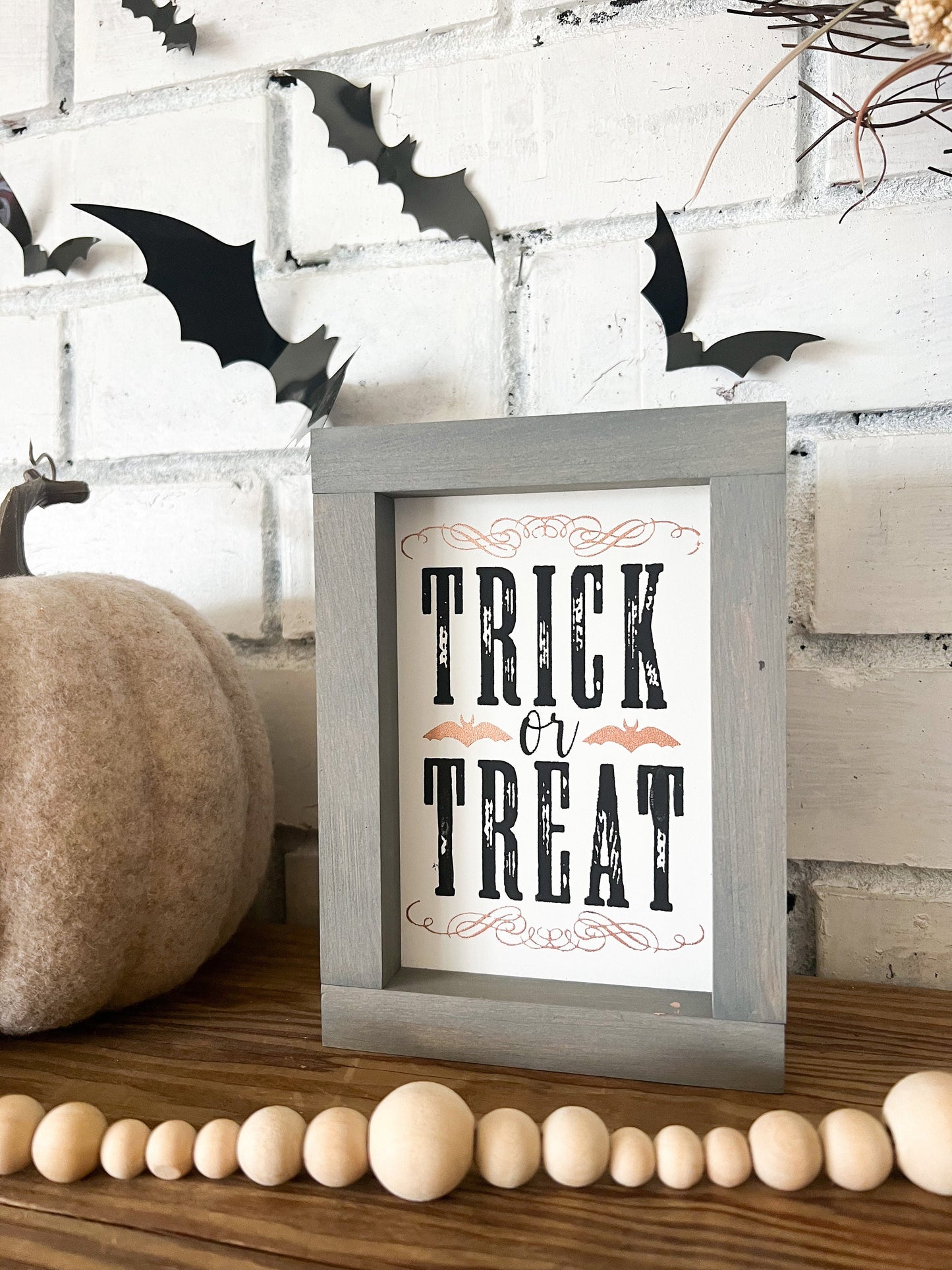 Halloween Sign, Fall Decor, Tiered Tray Decor, Trick or Treat, Fall Love, Autumn Decor